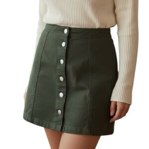 Sans Souci Large Green Mini Skirt Preppy Schoolgirl Boho Contemporary
